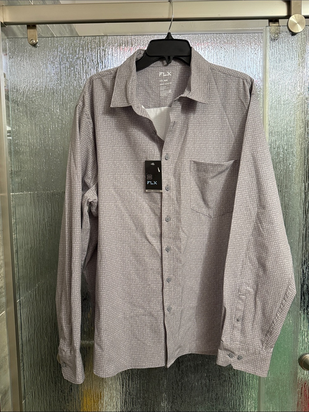 Kohl's FLX Light Gray Micro-Pattern Dress Shirt